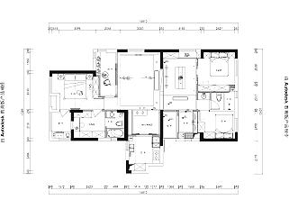 现代三室两厅120㎡施工图CAD图纸dwg文件分享