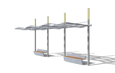 现代造型廊架草图大师模型，造型廊架sketchup模型下载