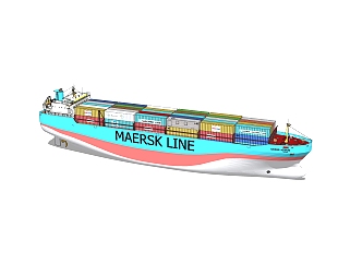 现代大型货轮su模型，货船sketchup模型下载