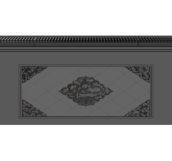 中式景观墙sketchup模型下载，景观墙草图大师模型