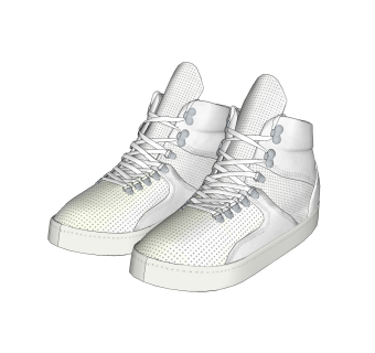 现代绑带休闲鞋草图大师模型,服装店衣架su模型下载