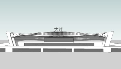 大连高铁站汽车站草图大师、高铁站su免费模型下载