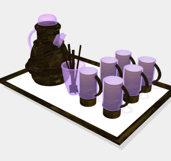  精品餐具草图大师模型，精品餐具sketchup模型下载