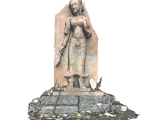 印度女神雕塑su模型,摆件草图大师模型下载
