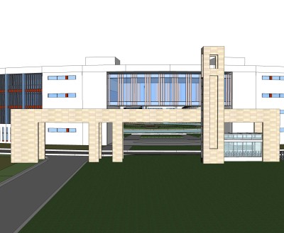 现代学校规划免费su模型，学校skp模型下载