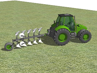 现代农业机械设备skp模型，农用机械sketchup模型下载