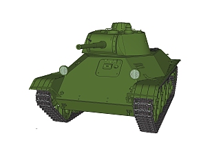 苏联T-50坦克su模型，坦克草图大师模型下载