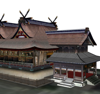 日式古城堡草图大师模型下载、古城堡su模型下载