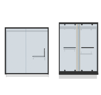 淋浴门草图大师模型，浴室门SU模型下载