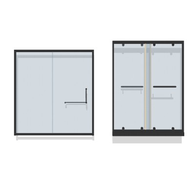 淋浴门草图大师模型，浴室门SU模型下载