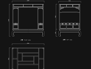 床榻类全套详细的CAD图库，床榻CAD施工图纸下载