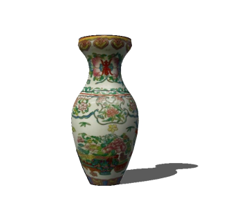 中式陶瓷花瓶草图大师模型，瓷器sketchup模型下载