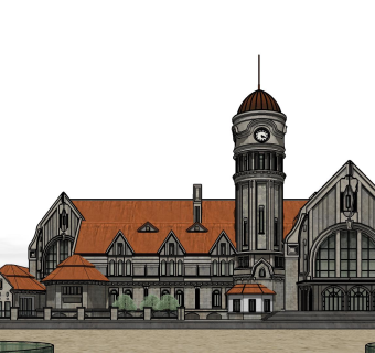 欧式别墅su模型，别墅sketchup模型下载