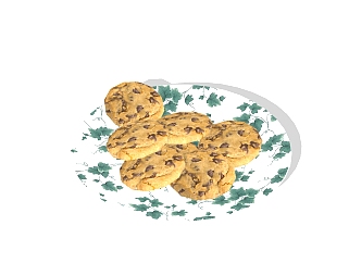 现代饼干sketchup模型，食品草图大师模型下载