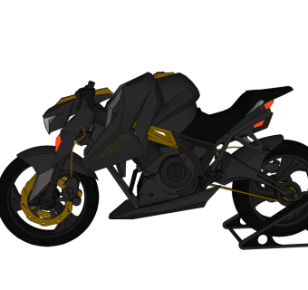  现代摩托车免费su模型，摩托车sketchup模型下载