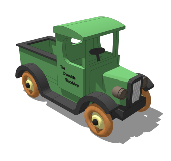 现代绿皮车玩具草图大师模型，玩具su模型下载