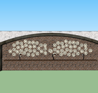 中式室内餐厅景墙草图大师模型skp模型，景墙sketchup模型skp文件分享
