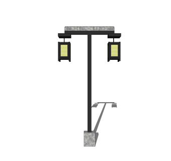 中式路灯su模型，路灯草图大师模型下载