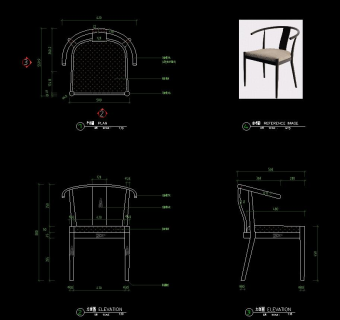 新中式椅子图纸