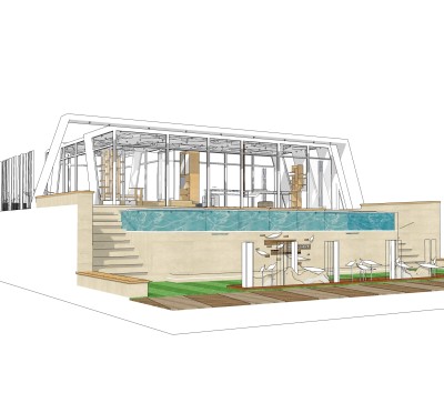 现代度假别墅草图大师模型，sketchup别墅su模型下载