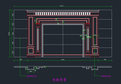 大理石背景墙CAD图库，背景墙CAD建筑图纸下载