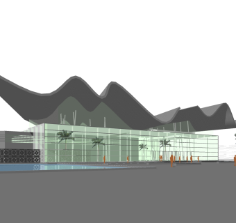 现代办公楼草图大师模型，办公楼sketchup模型免费下载