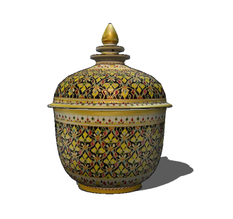 中式陶瓷罐草图大师模型，陶瓷sketchup模型下载