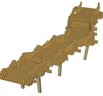 现代桥梁草图大师模型下载，sketchup桥梁su模型分享