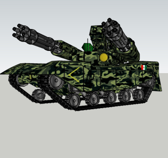 现代坦克草图大师模型，坦克sketchup模型