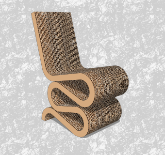 现代创意小座椅草图大师模型，免费休闲椅su模型下载