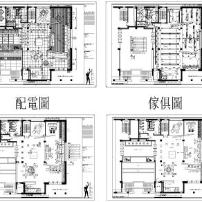 天津花园售楼处CAD施工图套图，售楼处CAD施工图纸下载