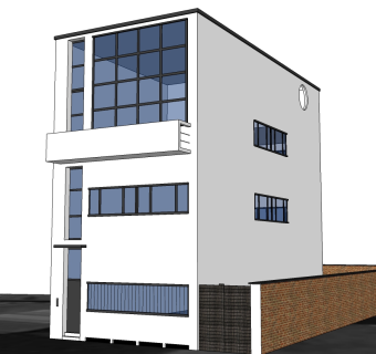 柯布西耶作品惠斯建筑房屋草图大师模型下载、su模型下载