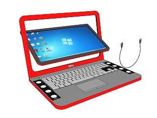 现代笔记本电脑草图大师模型，电脑SU模型下载