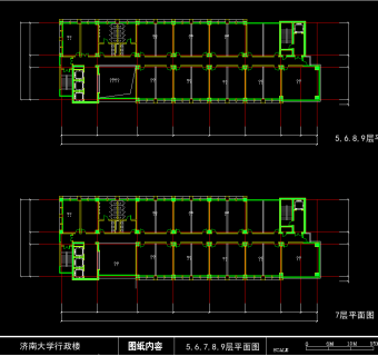 济南大学建筑施工图，大学CAD施工图纸下载