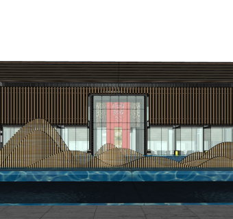 新中式蓝光芙蓉系sketchup模型下载