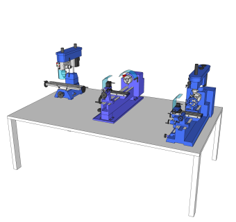 现代机械加工设备草图大师模型，加工设备su模型下载