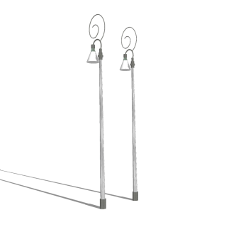 现代铁艺路灯草图大师模型，铁艺路灯sketchup模型下载