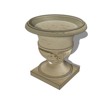 欧式陶瓷花钵免费su模型下载、欧式陶瓷花钵草图大师模型下载