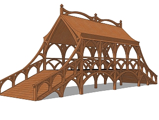 拱桥草图大师模型下载，sketchup拱桥模型分享