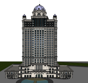 现代酒店草图大师模型下载、现代酒店su模型下载