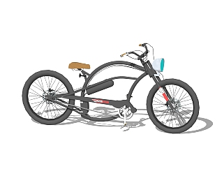 现代<em>自行车</em>，sketchup模型，skp模型下载