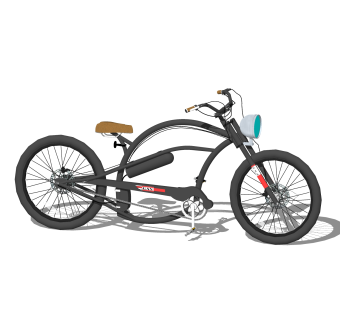 现代自行车，sketchup模型，skp模型下载