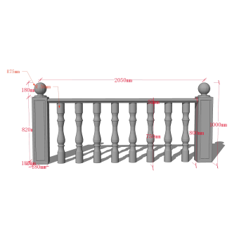 欧式栏杆SU模型，栏杆SKB文件下载