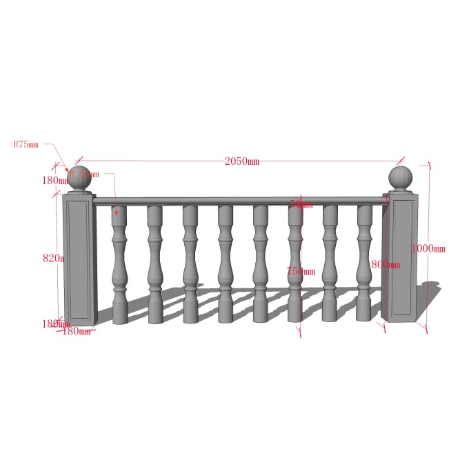 欧式栏杆SU模型，栏杆SKB文件下载