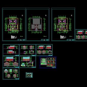 四合院建筑施工图CAD图纸下载