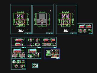 四合院建筑施工图CAD图纸下载