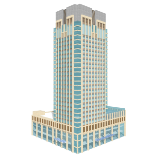 现代高层办公楼草图大师模型，高层办公楼sketchup模型免费下载
