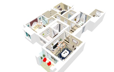 豪华欧式室内设计透视草图大师模型，sketchup模型下载