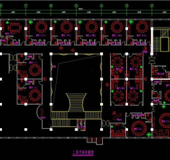 酒店中餐厅CAD设计图，酒店中餐厅CAD施工图下载