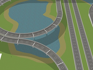 <em>现代公路</em>草图大师模型，公路SKP模型下载
